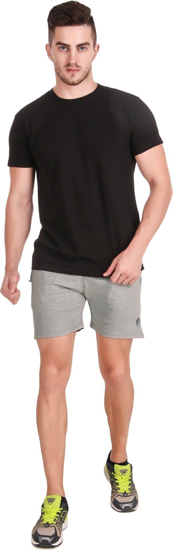 Grey Hosiery Self Design Short For Men - Image 2