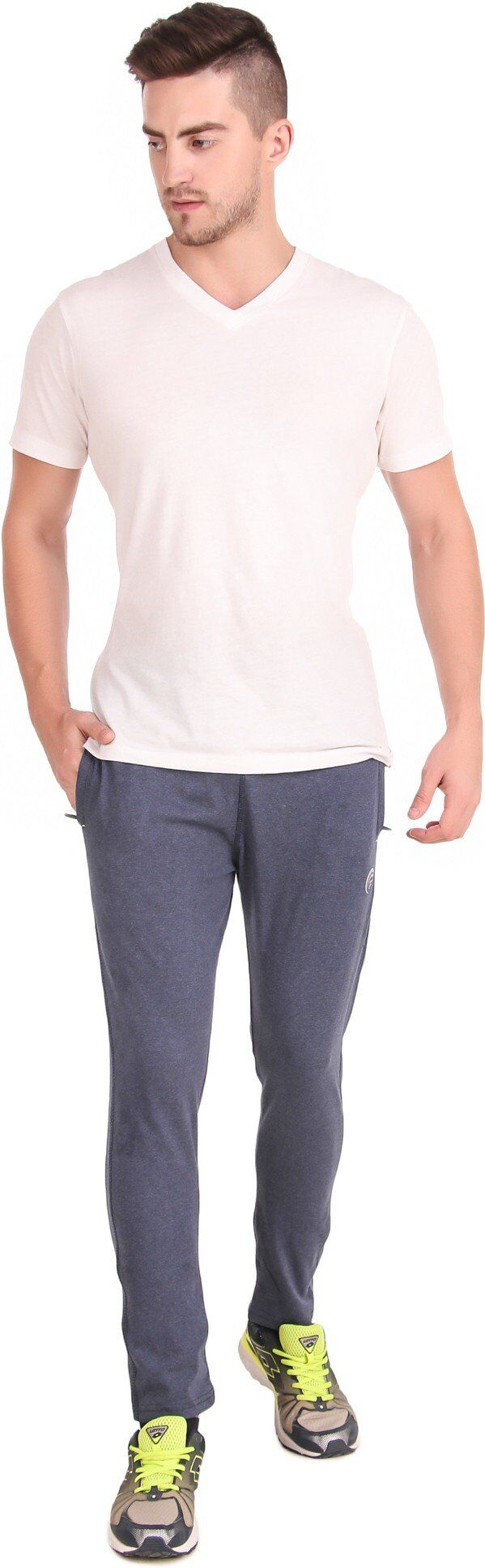 Black Cotton Blend Solid Track Pant For Men - Image 9