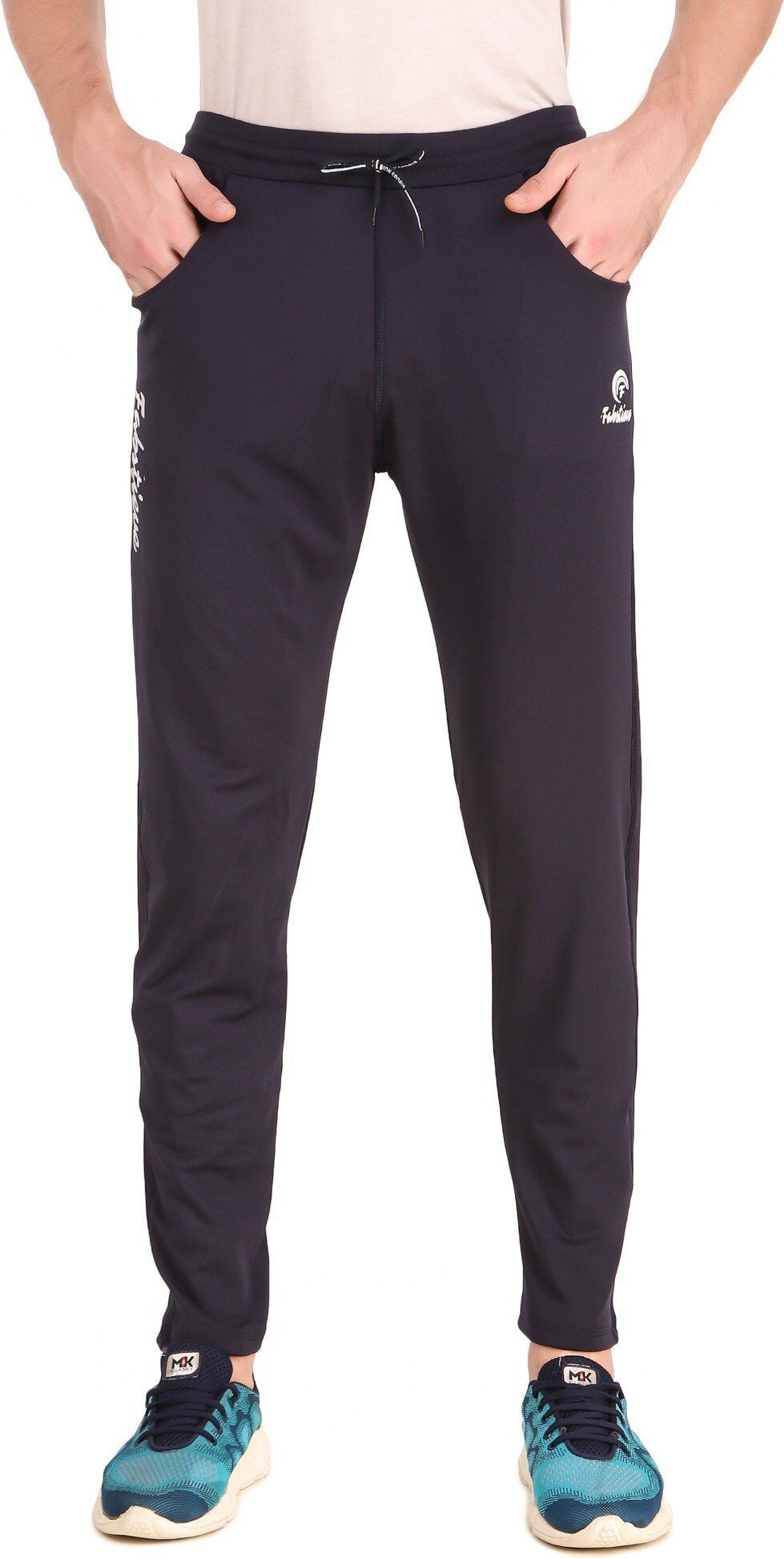 Black Lycra Blend Solid Track Pant For Men - Image 7