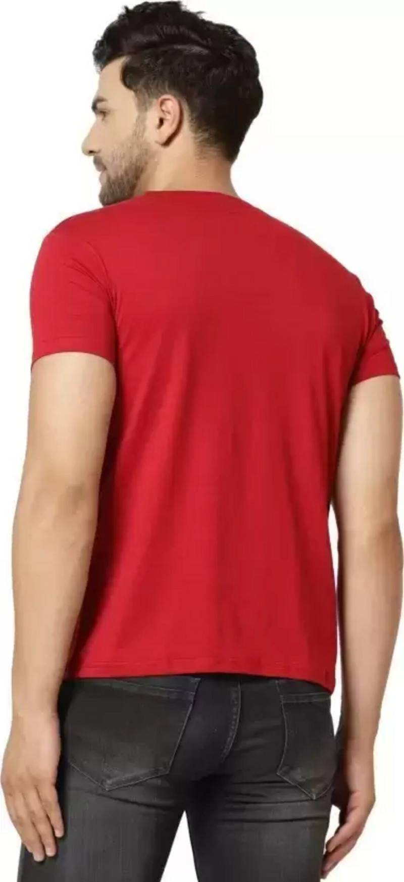 Black Cotton Blend Printed T-Shirt For Men - Image 4